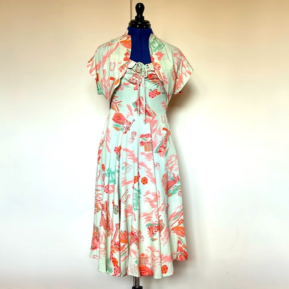 Rare Doris Mayday for Loco Lindo Mint Vegas Baby Marta Halter Dress XS NWT - Picture 1 of 5